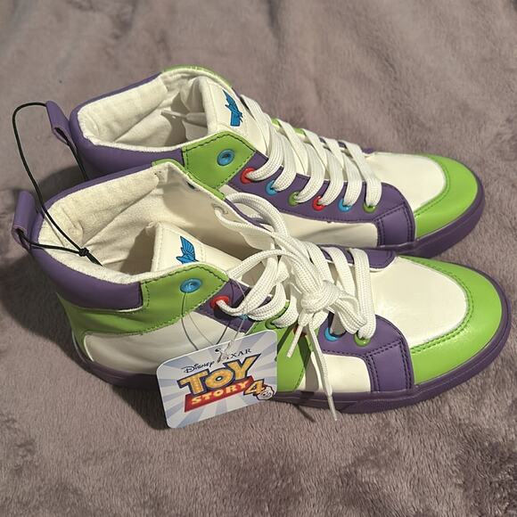 NWT Disney Pixar Toy Story 4 Buzz Light Year High Tops Sneakers M7 W970-000 - Picture 4 of 5